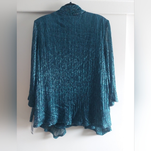 R&M Richards Metallic 2 piece drapey Cardigan & top blouse New sz 2X - Picture 9 of 9